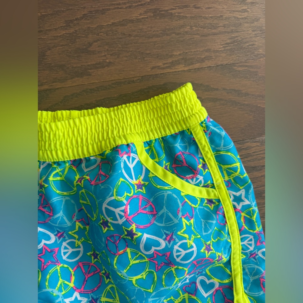 Girls athletic lot Sz Large 10/12 tank top w/bra shorts colorful summer sports - Picture 12 of 16